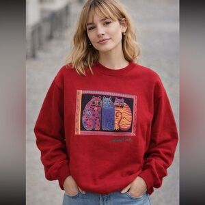 90s Vintage Laura Burch Cat Art Sweatshirt